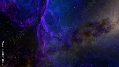 Space background with nebula and stars, nebula in deep space, abstract colorful background 3d render