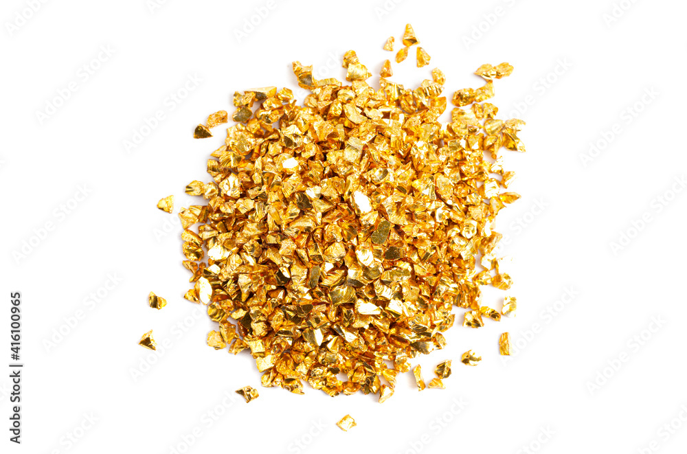 Pile of Pieces of Gold Isolated on a White Background Pile of Pieces of Gold Isolated on a White Background