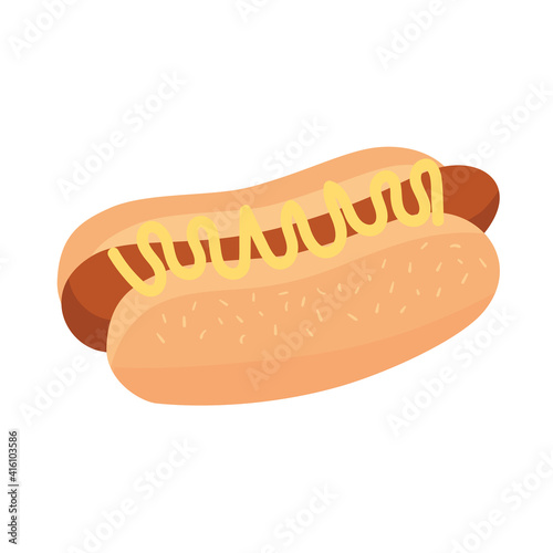 hot dog fast food delicious icon vector illustration design