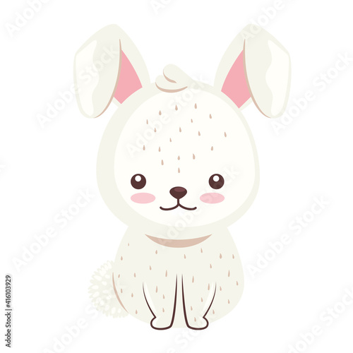 cute lovely , rabbit animal character vector illustration design