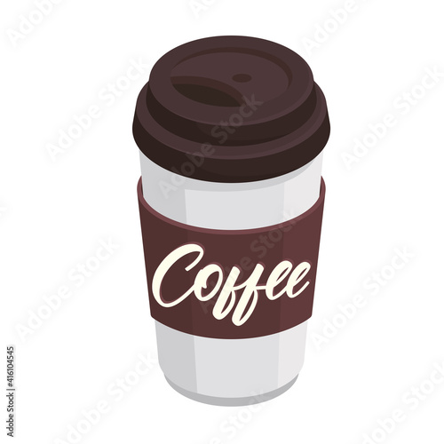 coffee in take away cup icon vector illustration design