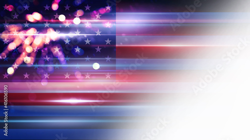 Light colors of American flag