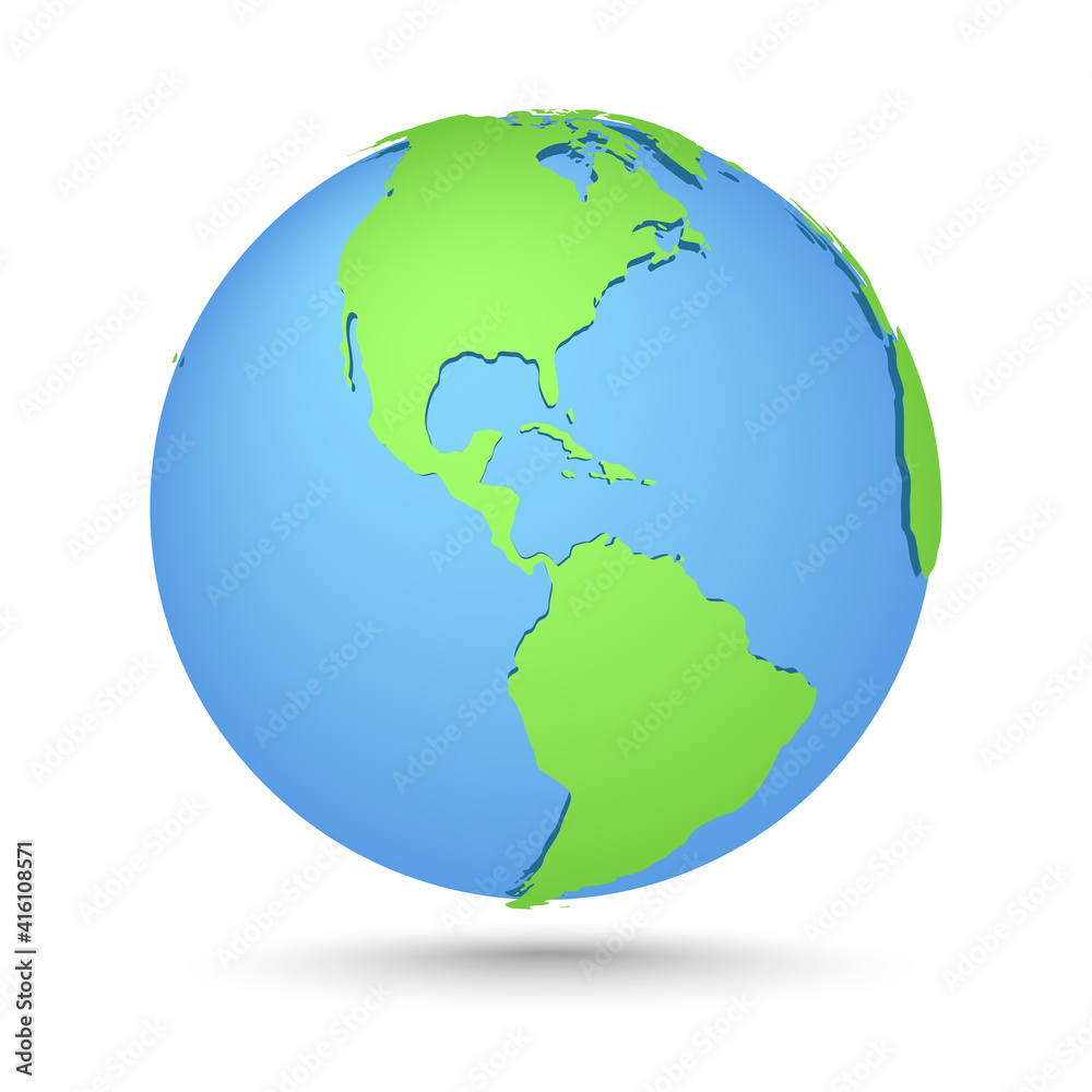 Globes icon. World map. Planet with continents