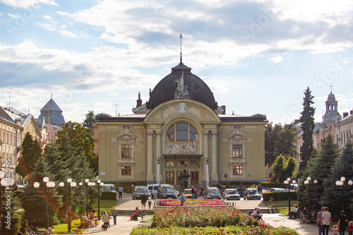 CHERNIVTSI, UKRAINE - JULY 16, 2017: Chernivtsi Music and Drama Theater photo