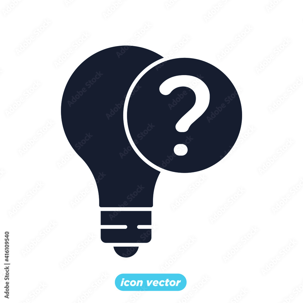 bulb idea question icon. bulb idea question symbol template for graphic and web design collection logo vector illustration bulb idea question icon. bulb idea question symbol template for graphic and web design collection logo vector illustration