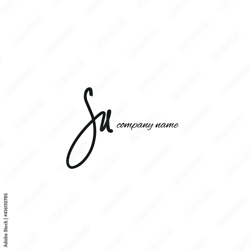 Fototapeta premium Initial SU beauty monogram and elegant logo design