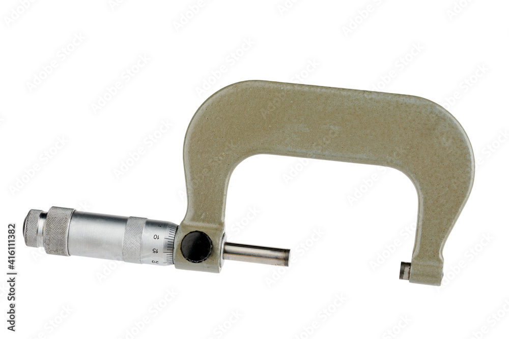 Micrometer isolated on a white background& Micrometer isolated on a white background&