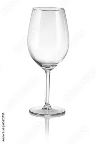 The empty glass on white background wine