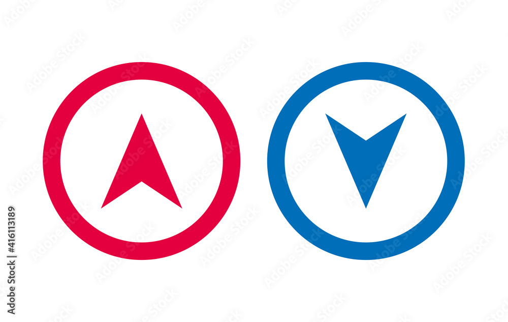 Design Arrow Icon BLue And Red Design Arrow Icon BLue And Red