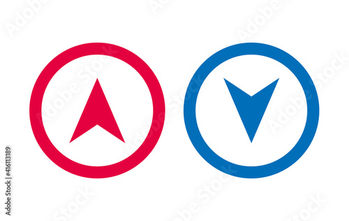 Design Arrow Icon BLue And Red
