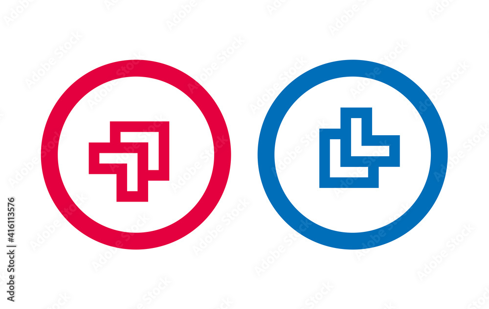 Fototapeta premium Arrow Line Red And Blue Design Icon