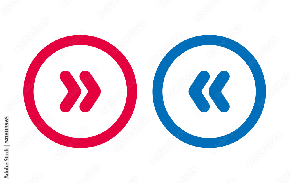 Arrow Design Icon Line BLue And Red Arrow Design Icon Line BLue And Red