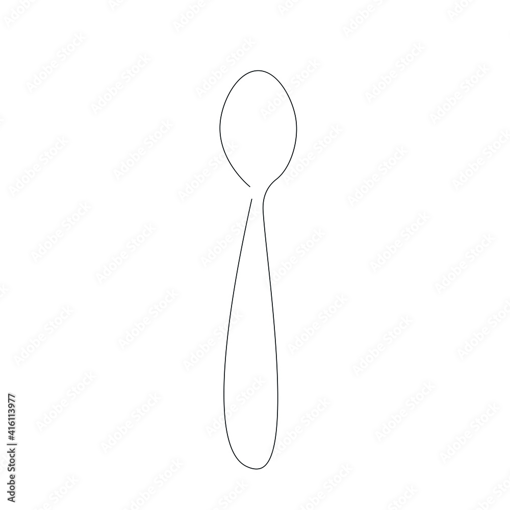 Spoon silhouette on white background, vector illustration Spoon silhouette on white background, vector illustration