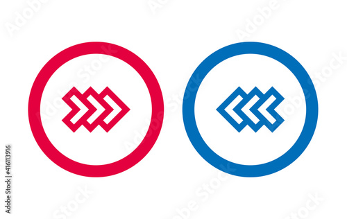 Arrow Design Icon Line Red And Blue