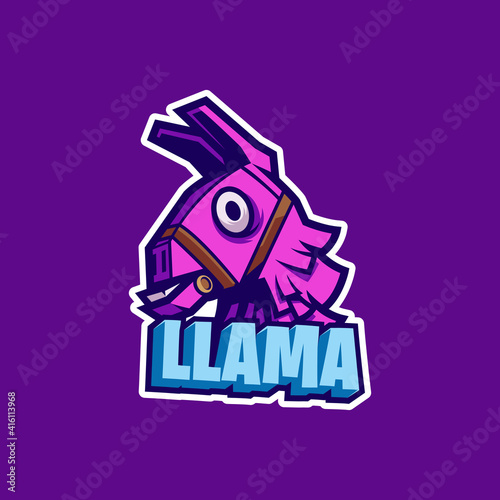 llama mascot and gaming logo vector illustration