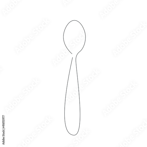 Spoon silhouette on white background, vector illustration