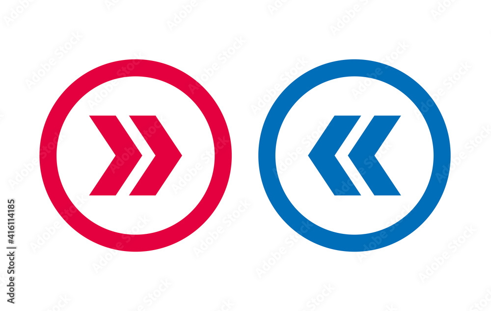 Design Left Right Arrow Icon BLue And Red Design Left Right Arrow Icon BLue And Red