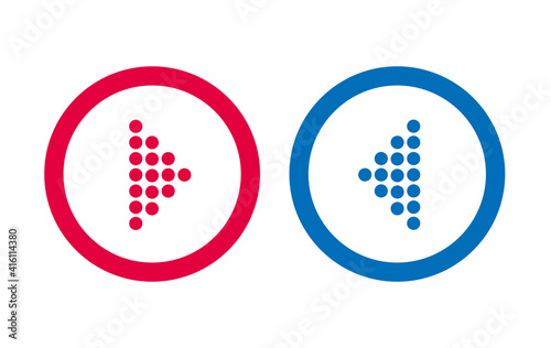 Design BLue And Red Arrow Icon