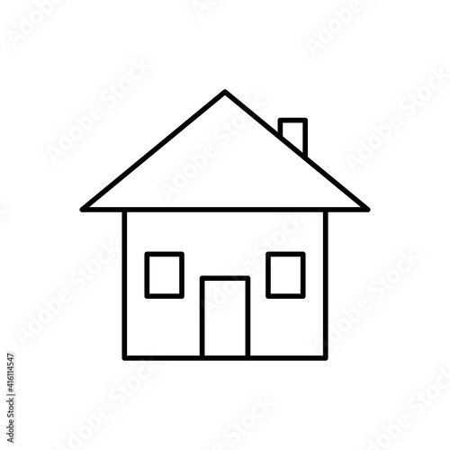 House line icon. Building outline symbol. Home outline sign. Vector isolated on white © Віталій Баріда