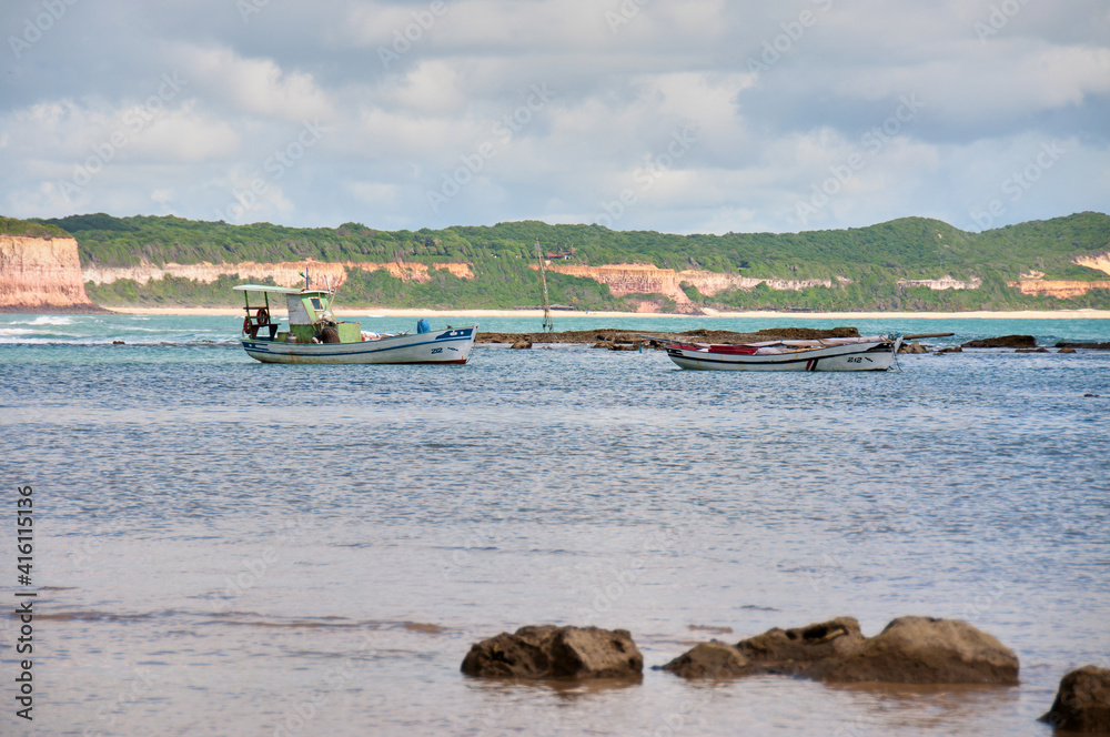 Fishing boats anchored on the beach