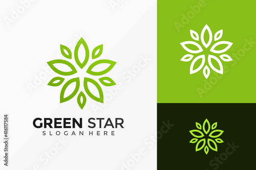 Green Star Creative Logo Design. Modern Idea logos designs Vector illustration template