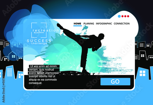 Active people. Sport background ready for poster or banner, vector.