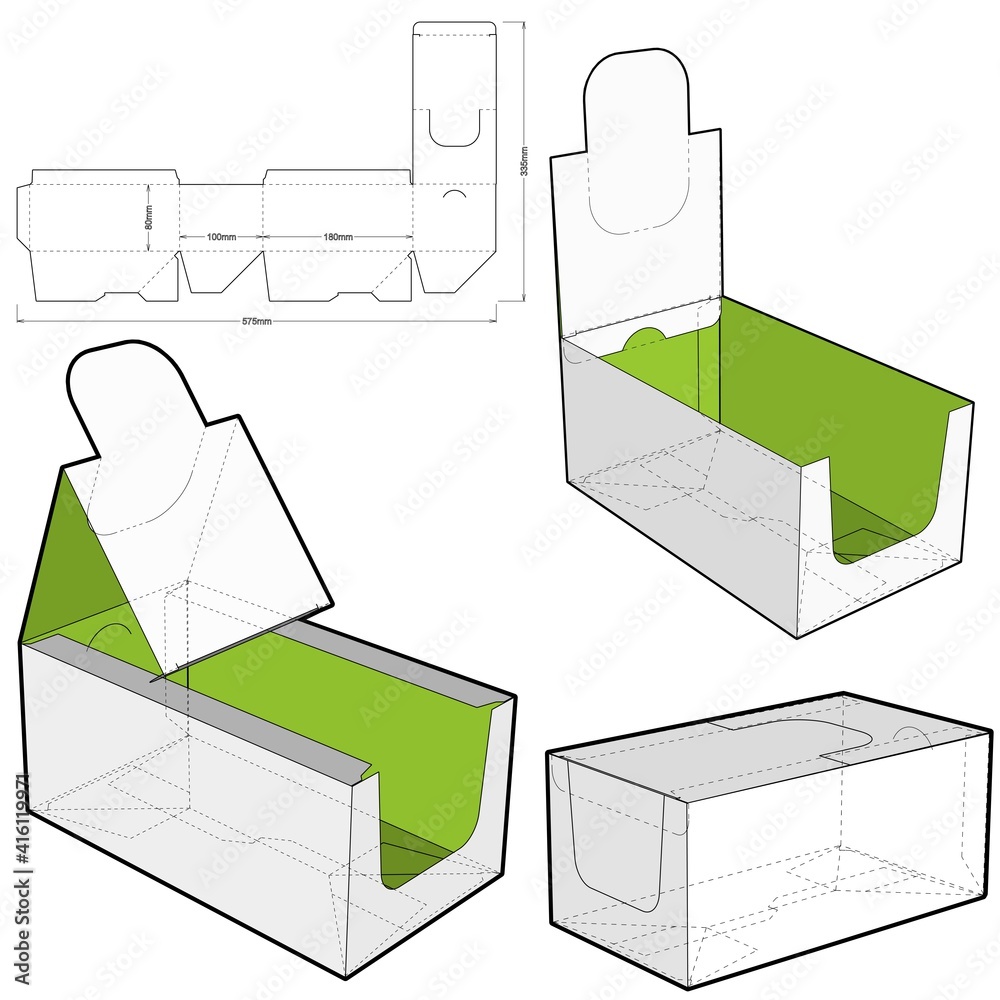 Counter display stand and Diecut Pattern. The .eps file is full scale