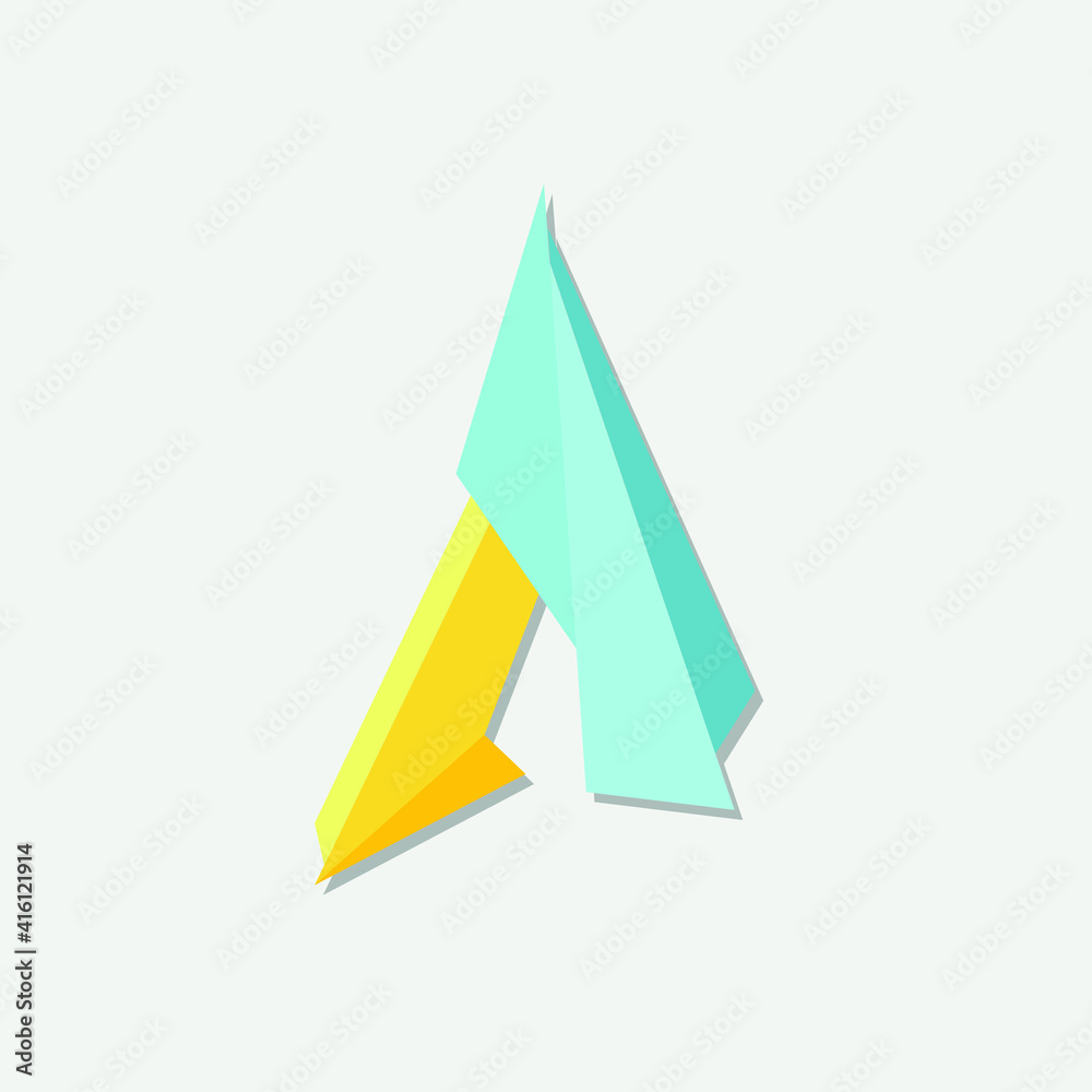 3d letter a colorfull logo with glossy blades vector illustration 3d letter a colorfull logo with glossy blades vector illustration