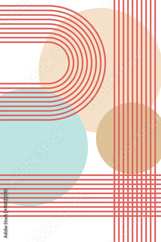 boho arch. scandinavian arch. boho interior poster. stock vector illustration on white background.