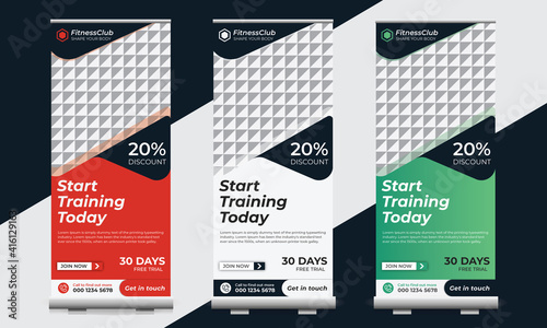 Fitness Roll up banner design , Retractable banner