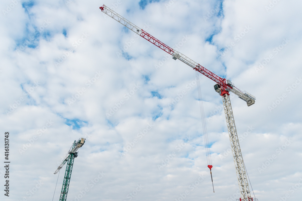 Cranes at construction site Cranes at construction site