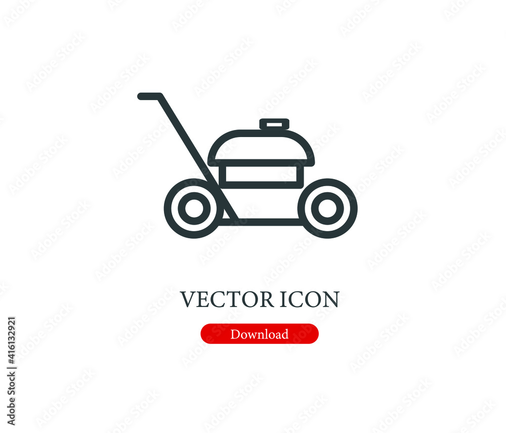 lawn mower vector icon. Editable stroke. Symbol in Line Art Style for Design, Presentation, Website or Apps Elements, Logo. Pixel vector graphics - Vector lawn mower vector icon. Editable stroke. Symbol in Line Art Style for Design, Presentation, Website or Apps Elements, Logo. Pixel vector graphics - Vector