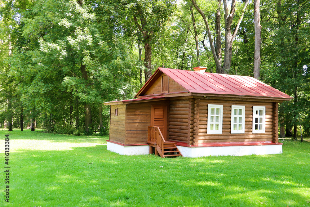 old cosy wooden house in the woods