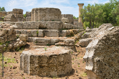 View on the ruins of the ancient Olympia