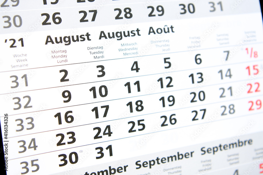 Calendar planner for the month August 2021 Calendar planner for the month August 2021