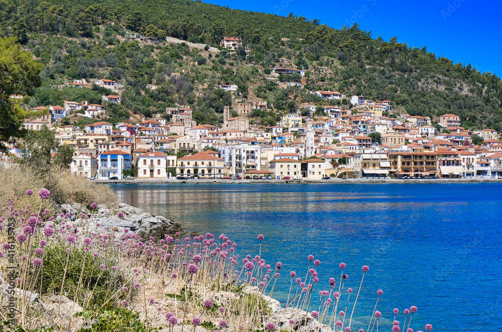 Picturesque sea shore of the town Gytheio, Greece