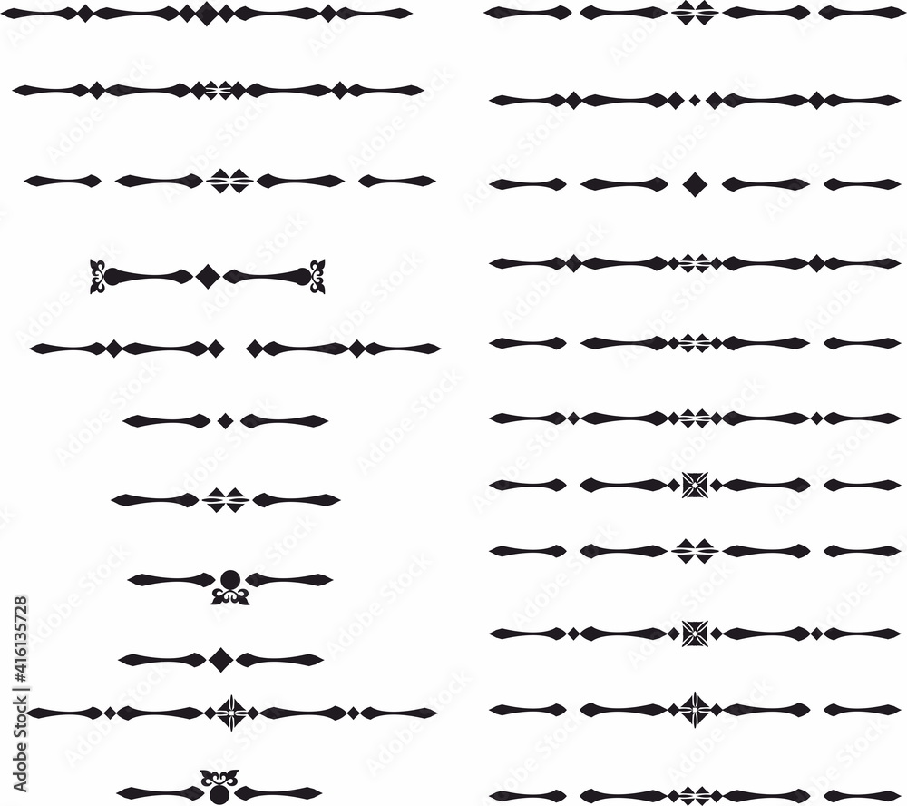 Decorative element divider separator and text break set 
