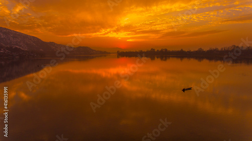 Sunset at Manasbal Lake  Kashmir  Jammu and Kashmir UT