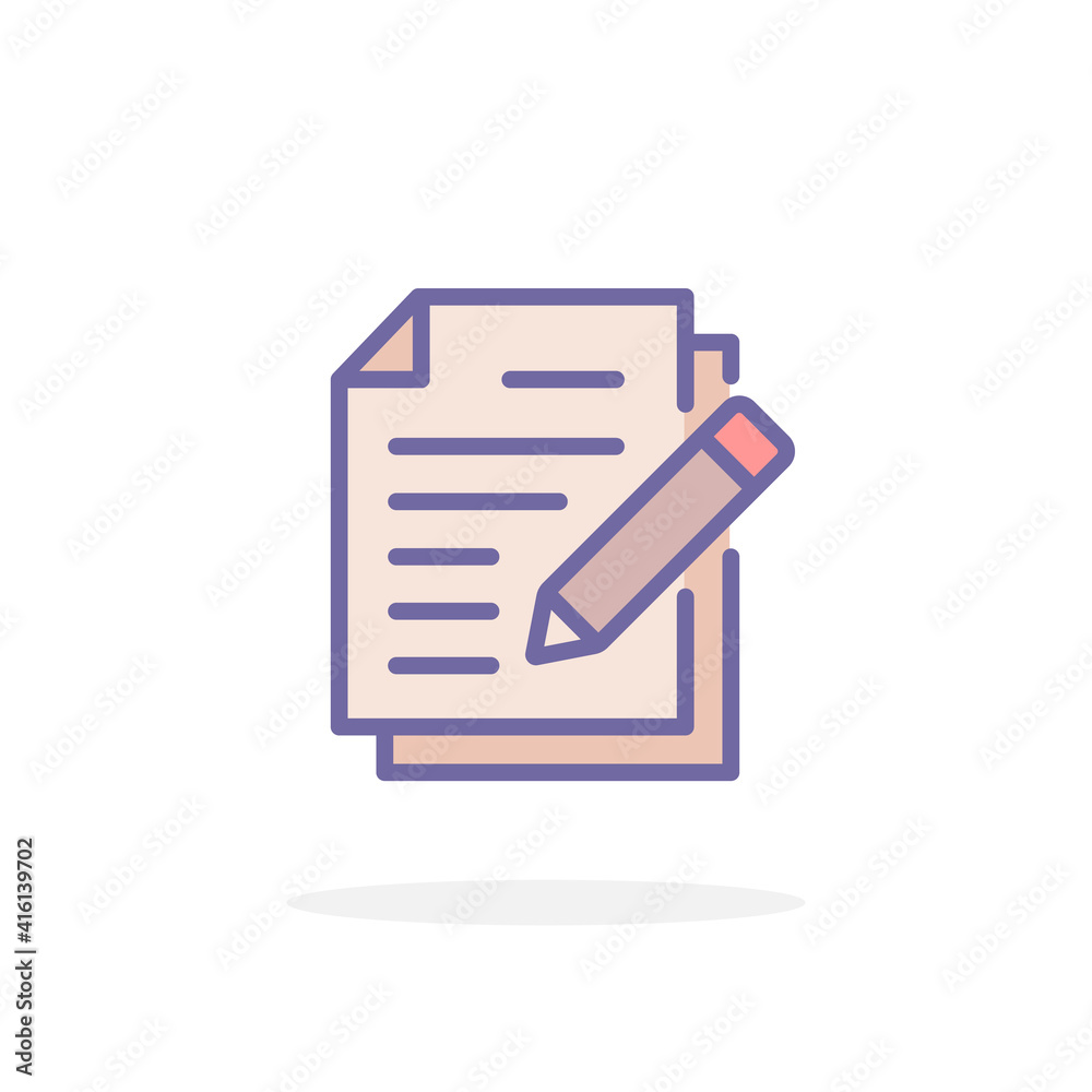 Document icon in filled outline style. Document icon in filled outline style.