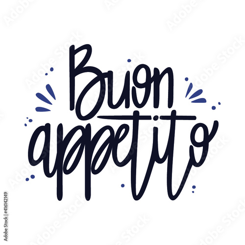 Buon appetito. Poster per cucina, decorazione della parete della cucina.