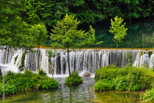 Fototapeta Naklejka Na Ścianę i Meble -  Waterfall on Pliva River, Jajce, Bosnia and Herzegovina