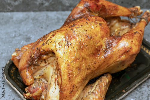 Festive Roast Turkey and Gravy Celebration for Thanksgiving or Christmas