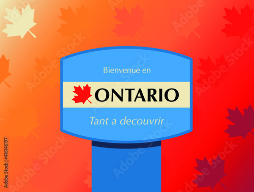 bienvenue em ontario panneau de signalisation