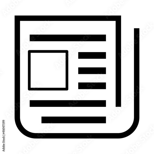 Newspaper line icon, outline vector sign, linear pictogram isolated on white. News symbol, logo illustration, News newspaper vector line web newsletter and app linear icon © fanisa