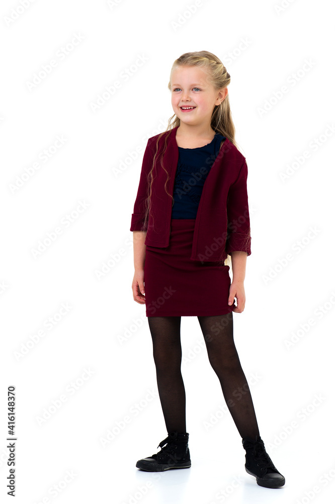 Cute happy blonde girl. Isolated on white background Cute happy blonde girl. Isolated on white background