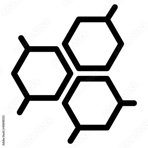 Honey cells icon, Genetic mutation cells icon, outline style, Modified food cells icon, outline style, Flat Cells Icon. Vector