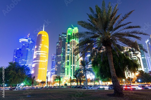 Doha City downtown, Qatar at night © Photo VoJo