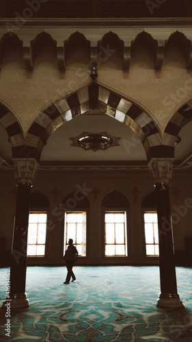 Mosque interior and people © Ahmed