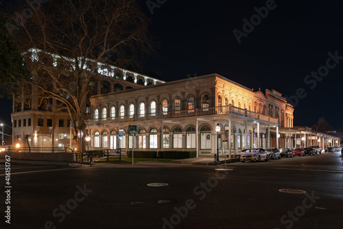 Old Sacramento illuminated.