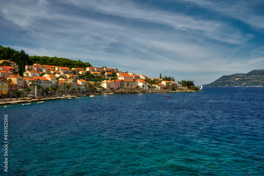  Croatia, island of Korcula view of the city of Korcula